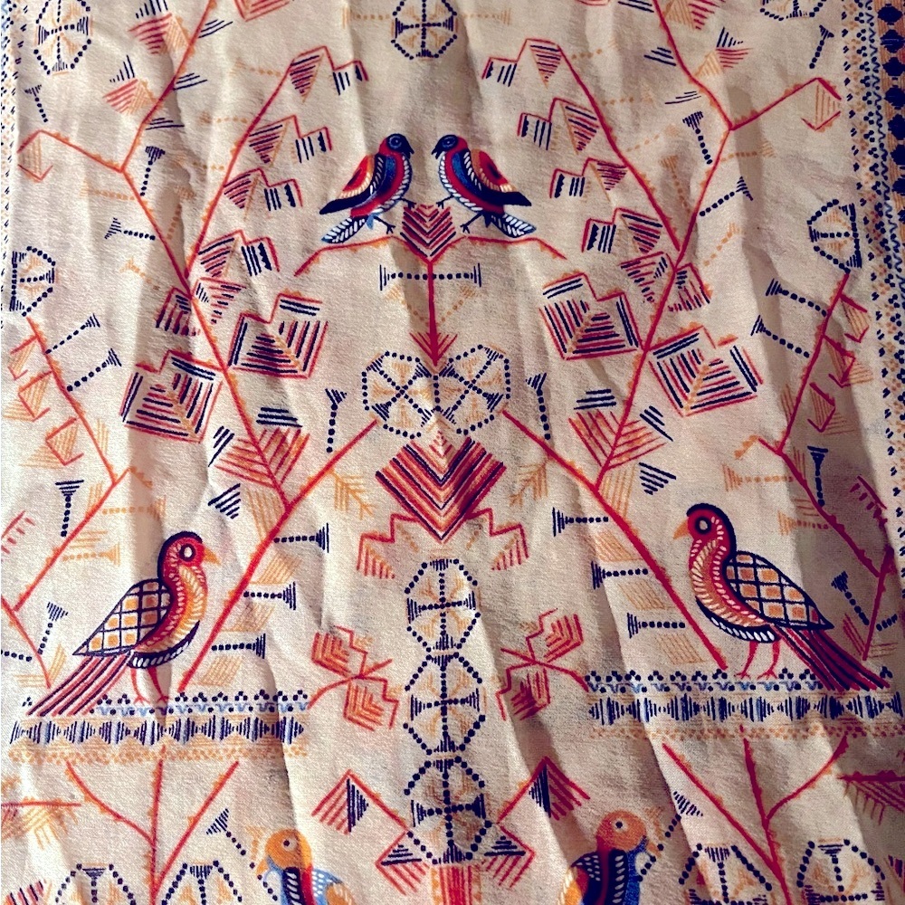 Jim Renoir - Vintage Italian Designer Scarf with gold thread trim​ - Picture 8 of 12